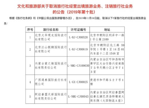 文旅部重拳整頓出境游市場，今年已取消67家旅行社經營資質